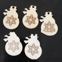 HKM-718675 Christmas Wood Chip Decorative Pendant Set - 50 Mixed Cartoon Ornaments in MDF