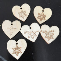 HKM-718675 Christmas Wood Chip Decorative Pendant Set - 50 Mixed Cartoon Ornaments in MDF