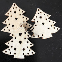 HKM-718675 Christmas Wood Chip Decorative Pendant Set - 50 Mixed Cartoon Ornaments in MDF