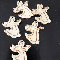 HKM-718675 Christmas Wood Chip Decorative Pendant Set - 50 Mixed Cartoon Ornaments in MDF