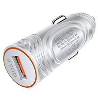 HKM-718803 Fast Charging Car Charger with QC3.0 and 3.1A USB Output in White and Black