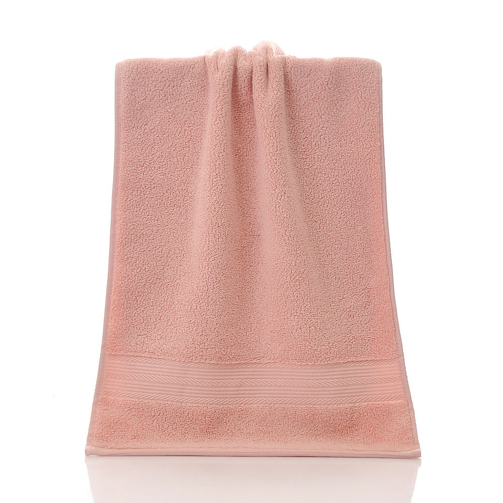 KTX-719123 Simple Double Satin Cotton Towel Set - Pure Color Options in Various Sizes