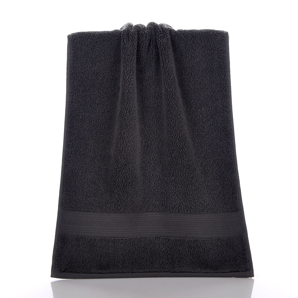 KTX-719123 Simple Double Satin Cotton Towel Set - Pure Color Options in Various Sizes