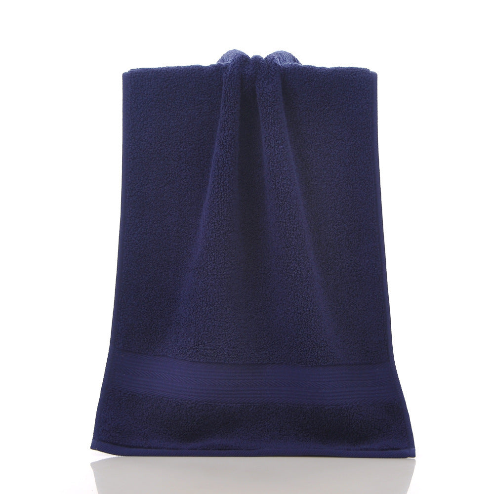 KTX-719123 Simple Double Satin Cotton Towel Set - Pure Color Options in Various Sizes