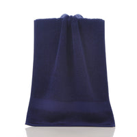 HKM-719123 Simple Double Satin Cotton Towel Set - Pure Color Options in Various Sizes