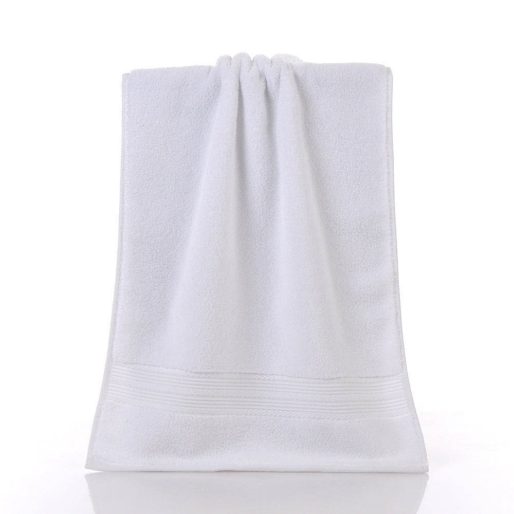 KTX-719123 Simple Double Satin Cotton Towel Set - Pure Color Options in Various Sizes