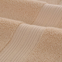 HKM-719123 Simple Double Satin Cotton Towel Set - Pure Color Options in Various Sizes