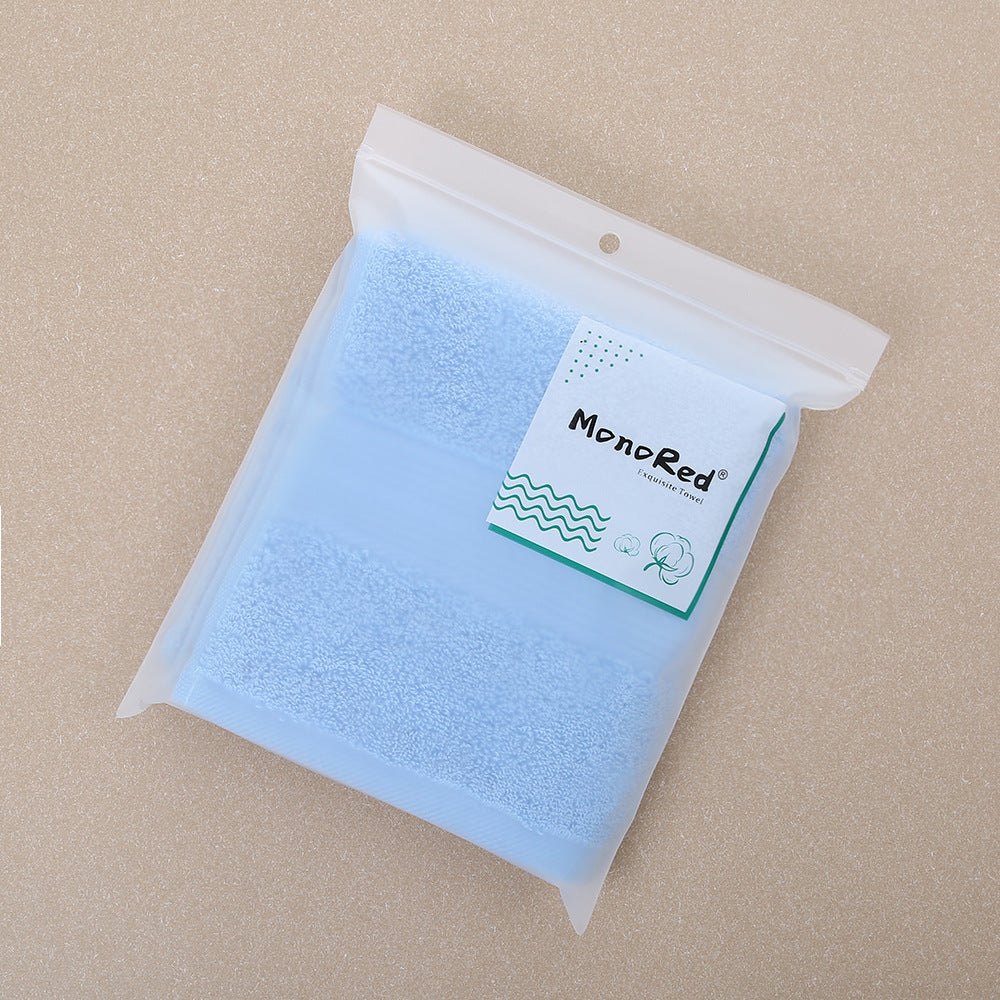 KTX-719123 Simple Double Satin Cotton Towel Set - Pure Color Options in Various Sizes