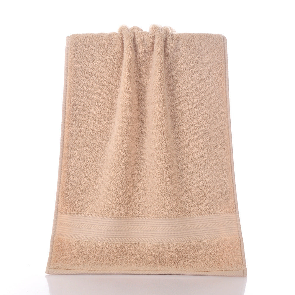 KTX-719123 Simple Double Satin Cotton Towel Set - Pure Color Options in Various Sizes