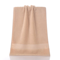 HKM-719123 Simple Double Satin Cotton Towel Set - Pure Color Options in Various Sizes