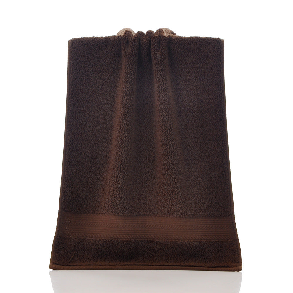 KTX-719123 Simple Double Satin Cotton Towel Set - Pure Color Options in Various Sizes