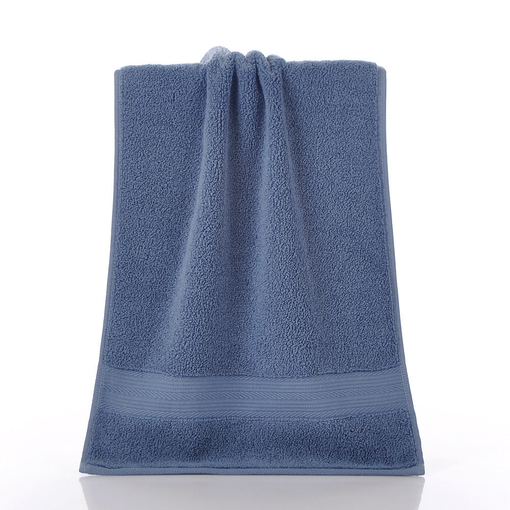 KTX-719123 Simple Double Satin Cotton Towel Set - Pure Color Options in Various Sizes