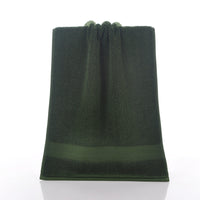 HKM-719123 Simple Double Satin Cotton Towel Set - Pure Color Options in Various Sizes