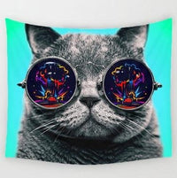 HKM-719251 Cat Tapestry for Home Decor - Versatile Wall Hanging for Indoor and Outdoor Use