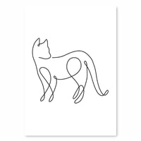 HKM-719379 Abstract Animal Line Art Canvas Mural for Living Room – Decorative Single Piece Artwork