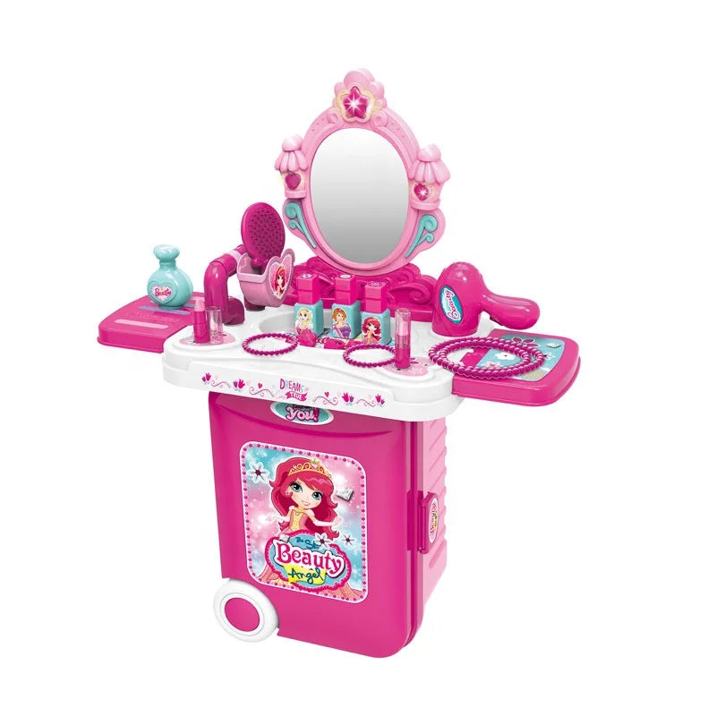 HKM-719379 Luxury 3 in 1 Girls Makeup Play Set with Light and Sound for Ages 2 to 7