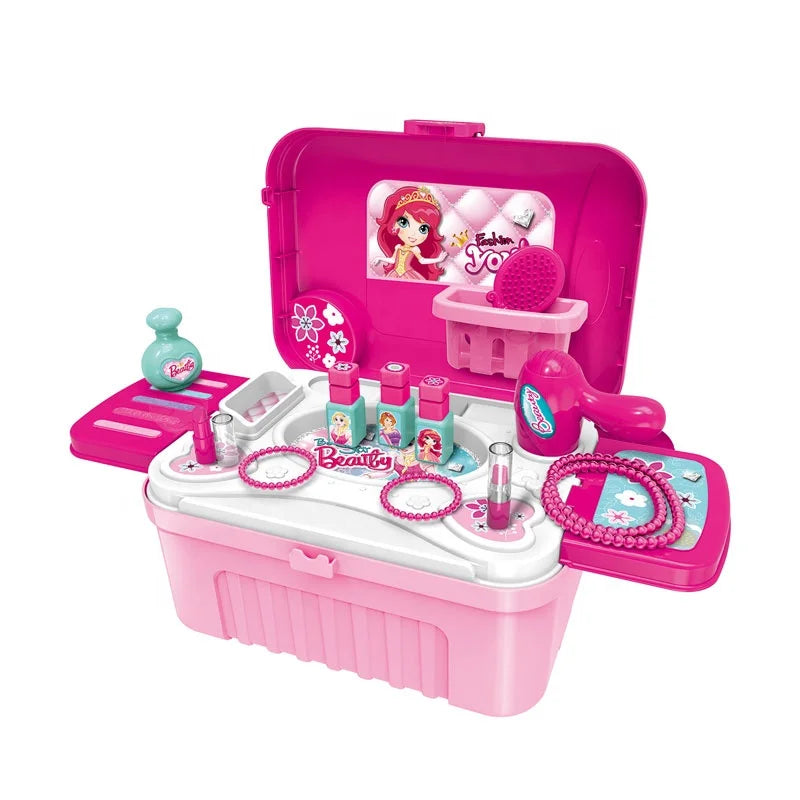 HKM-719379 Luxury 3 in 1 Girls Makeup Play Set with Light and Sound for Ages 2 to 7