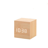 HKM-719379 Natural Wood LED Digital Alarm Clock with USB and Battery Power Options