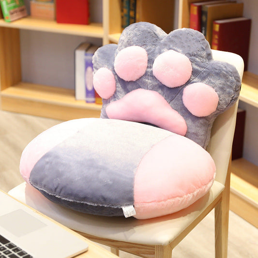 HKM-719507 Cat Claw Plush Chair Backrest Cushion - Thickened, Non-Slip, Cute Design for Children