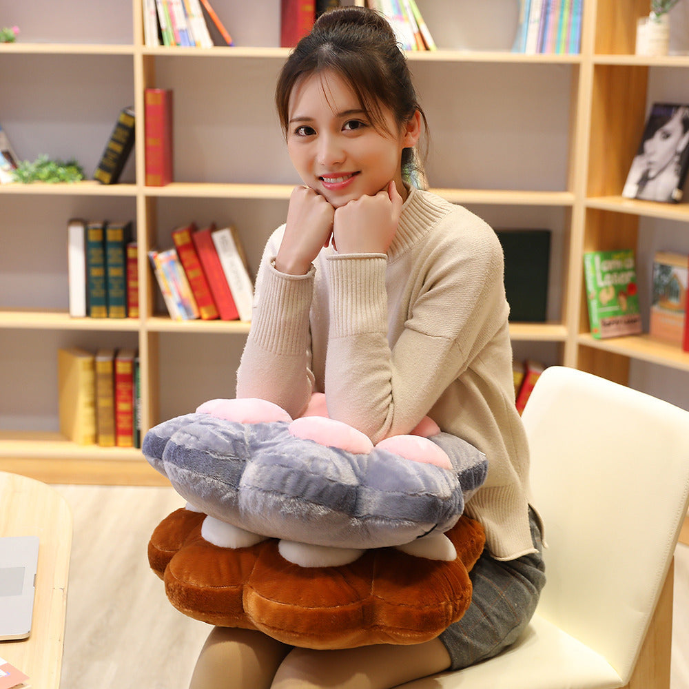 HKM-719507 Cat Claw Plush Chair Backrest Cushion - Thickened, Non-Slip, Cute Design for Children