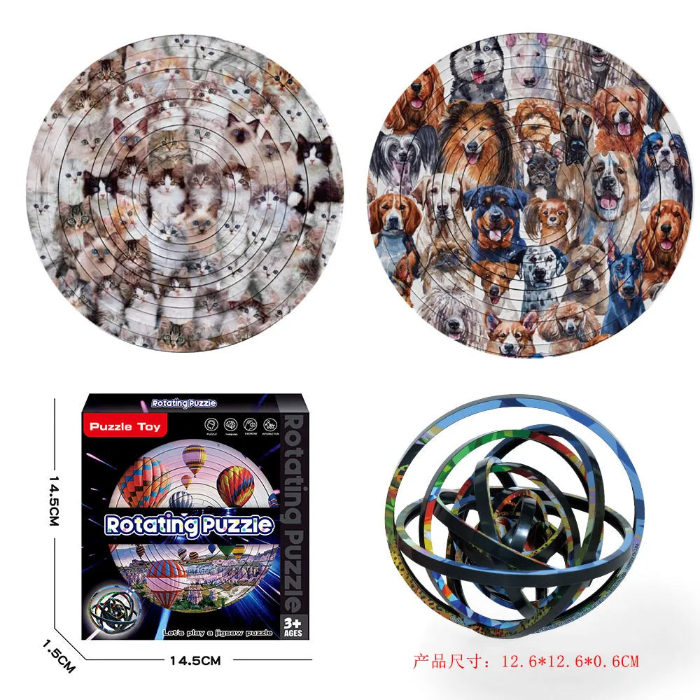 HKM-719699 3D Flip Rotating Puzzle Toy for Kids - Educational Decompression Toy for All Ages