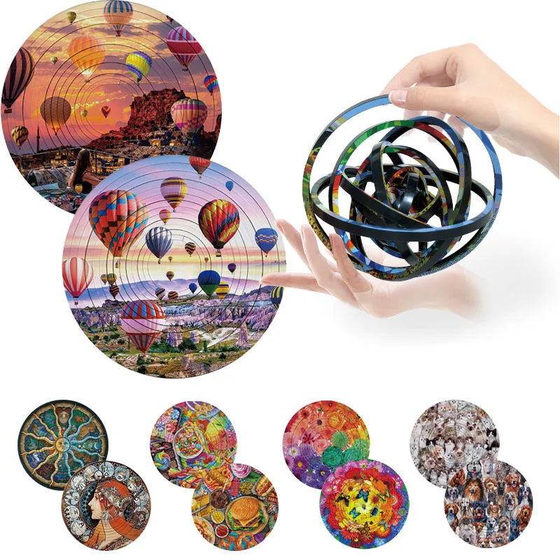 HKM-719699 3D Flip Rotating Puzzle Toy for Kids - Educational Decompression Toy for All Ages