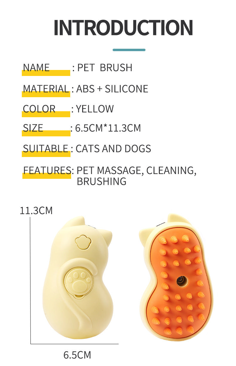 HKM-719699 Electric One-Click Pet Massage and Cleaning Brush for Cats and Dogs
