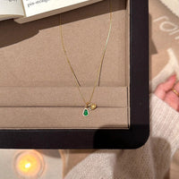 HKM-719699 S925 Sterling Silver Natural Jadeite Gourd Pendant Necklace