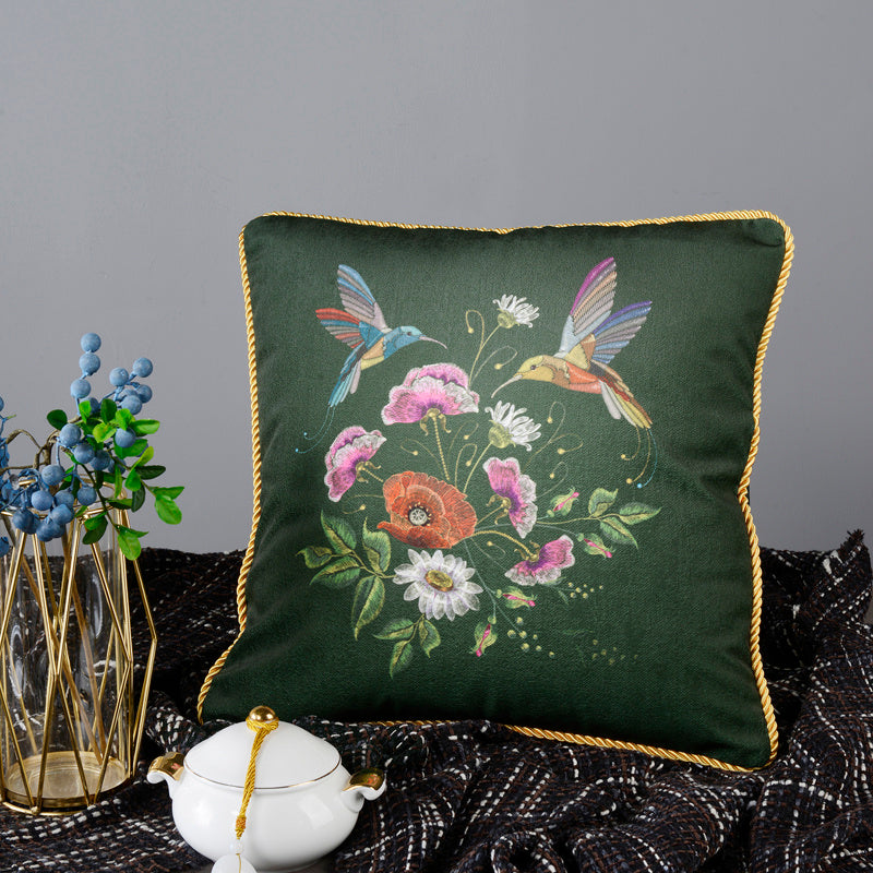 HKM-719763 Retro Square Waist Cushion Pillow with Tassel Backrest, Available in Multiple Colors and Designs (45x45cm)