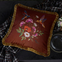 HKM-719763 Retro Square Waist Cushion Pillow with Tassel Backrest, Available in Multiple Colors and Designs (45x45cm)