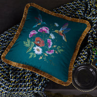 HKM-719763 Retro Square Waist Cushion Pillow with Tassel Backrest, Available in Multiple Colors and Designs (45x45cm)