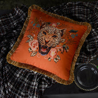 HKM-719763 Retro Square Waist Cushion Pillow with Tassel Backrest, Available in Multiple Colors and Designs (45x45cm)