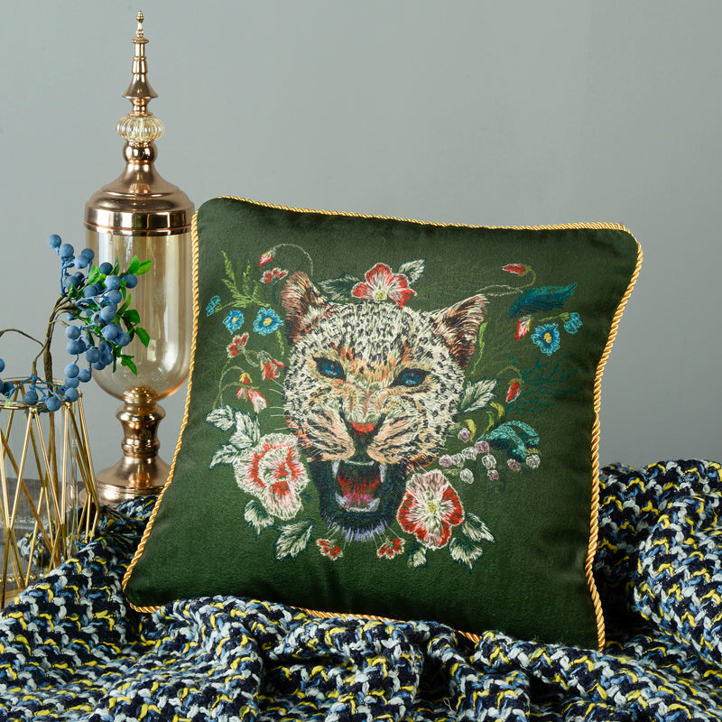 HKM-719763 Retro Square Waist Cushion Pillow with Tassel Backrest, Available in Multiple Colors and Designs (45x45cm)