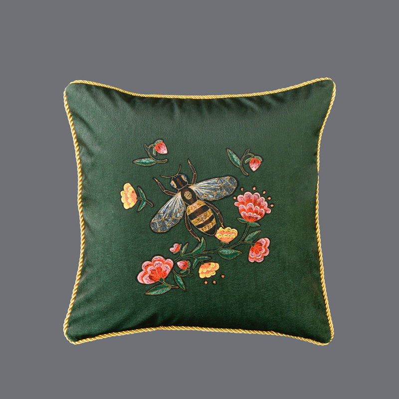 HKM-719763 Retro Square Waist Cushion Pillow with Tassel Backrest, Available in Multiple Colors and Designs (45x45cm)