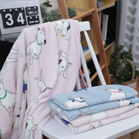 HKM-720019 Cozy Coral Fleece Cartoon Blanket for Babies and Office Use