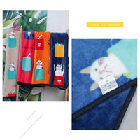 HKM-720019 Cozy Coral Fleece Cartoon Blanket for Babies and Office Use