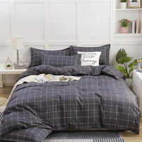 HKM-720019 Modern Minimalist Four-Piece Thickened Cotton Bedding Set with Quilt Cover and Pillowcases