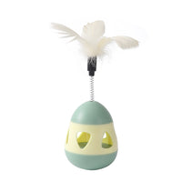 HKM-720339 Feather Cat Tumbler Toy - Roly-Poly Design in Yellow and Pink