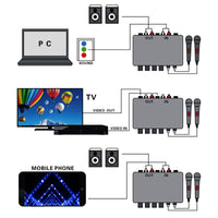 HKM-720403 Dual Microphone Mini Karaoke Mixer with Reverb and Echo Effects