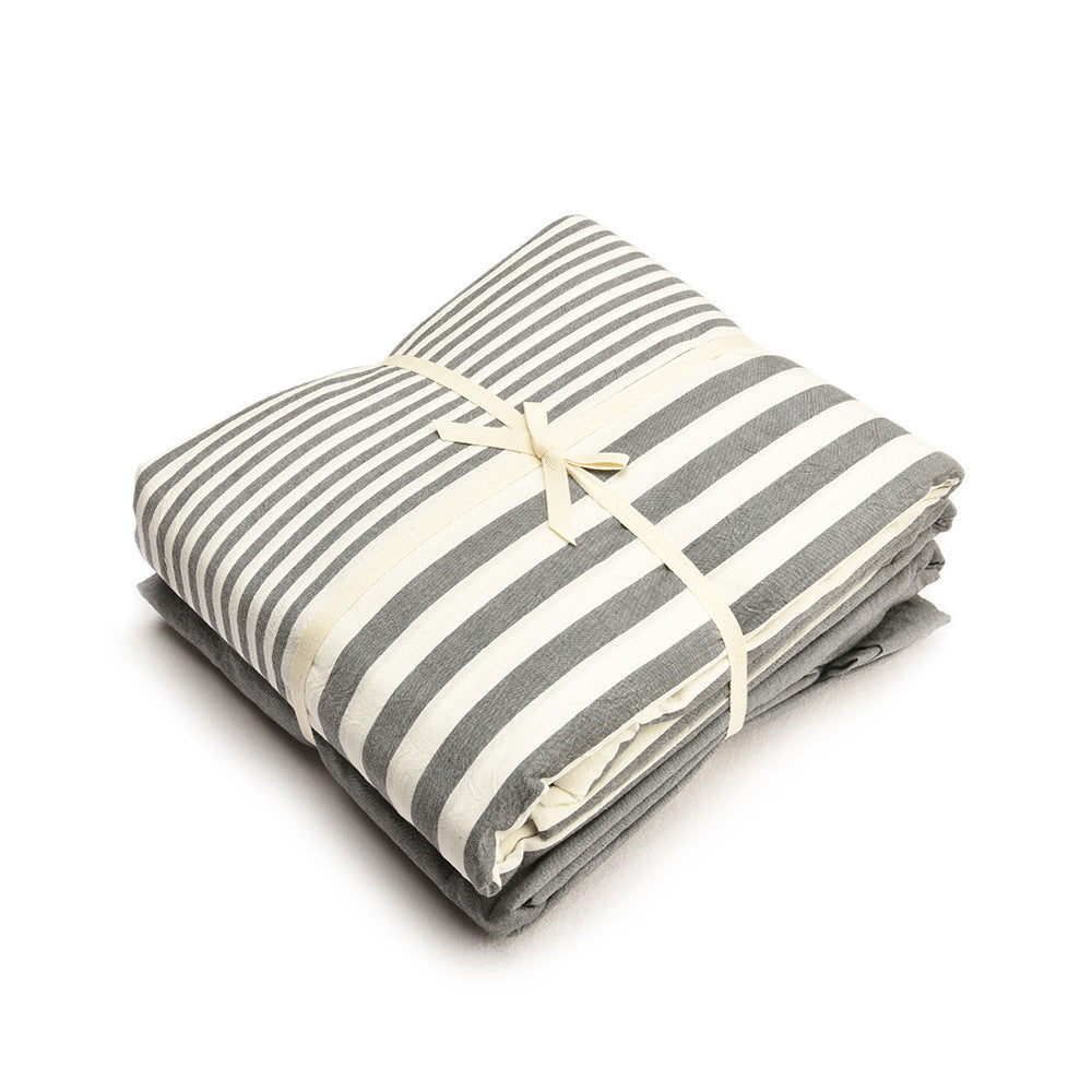 HKM-720467 Bedding Set in Pure Cotton - City Bar Series, 4-Piece Collection, Multiple Sizes Available