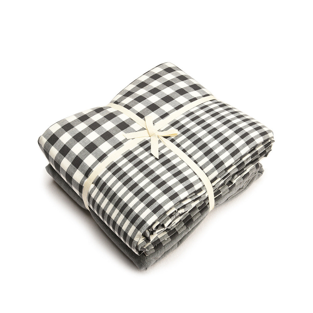 HKM-720467 Bedding Set in Pure Cotton - City Bar Series, 4-Piece Collection, Multiple Sizes Available