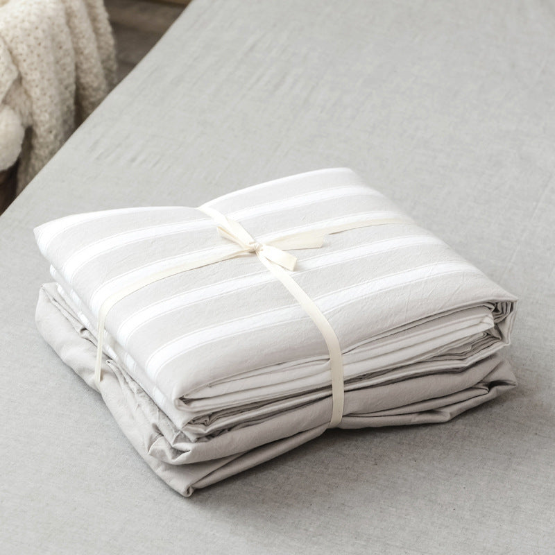 HKM-720467 Bedding Set in Pure Cotton - City Bar Series, 4-Piece Collection, Multiple Sizes Available