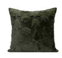 HKM-720531 Plush Decorative Pillow with Light and Dark Small Tree Design, 45x45cm