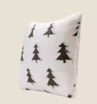 HKM-720531 Plush Decorative Pillow with Light and Dark Small Tree Design, 45x45cm