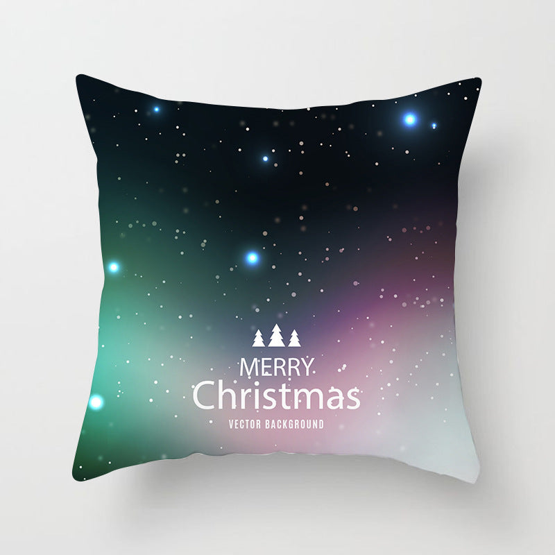 HKM-720595 Christmas-Themed Peach Skin Cushion Cover – 45x45cm Office Sofa Pillowcase