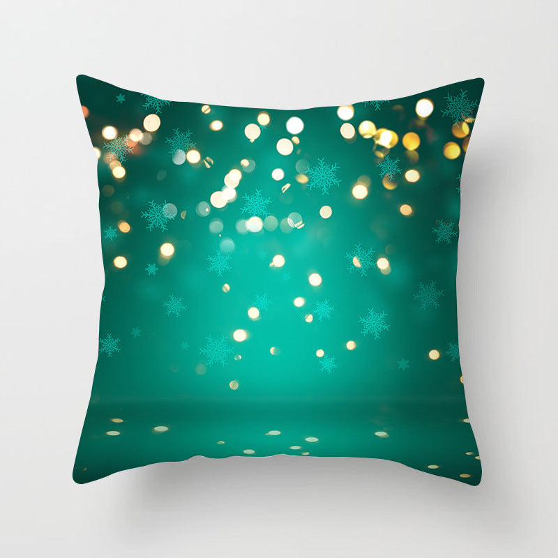 HKM-720595 Christmas-Themed Peach Skin Cushion Cover – 45x45cm Office Sofa Pillowcase