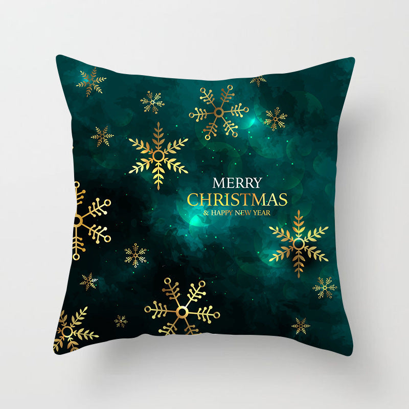 HKM-720595 Christmas-Themed Peach Skin Cushion Cover – 45x45cm Office Sofa Pillowcase