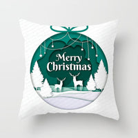 HKM-720595 Christmas-Themed Peach Skin Cushion Cover – 45x45cm Office Sofa Pillowcase