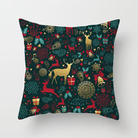 HKM-720595 Christmas-Themed Peach Skin Cushion Cover – 45x45cm Office Sofa Pillowcase