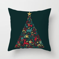 HKM-720595 Christmas-Themed Peach Skin Cushion Cover – 45x45cm Office Sofa Pillowcase
